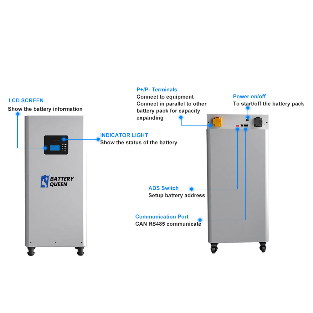 EU Stock & Free Shipping & Tax Free DIY 48V LiFePO4 Battery Pack Kit Vertical Model Built In BMS No Active Balancer