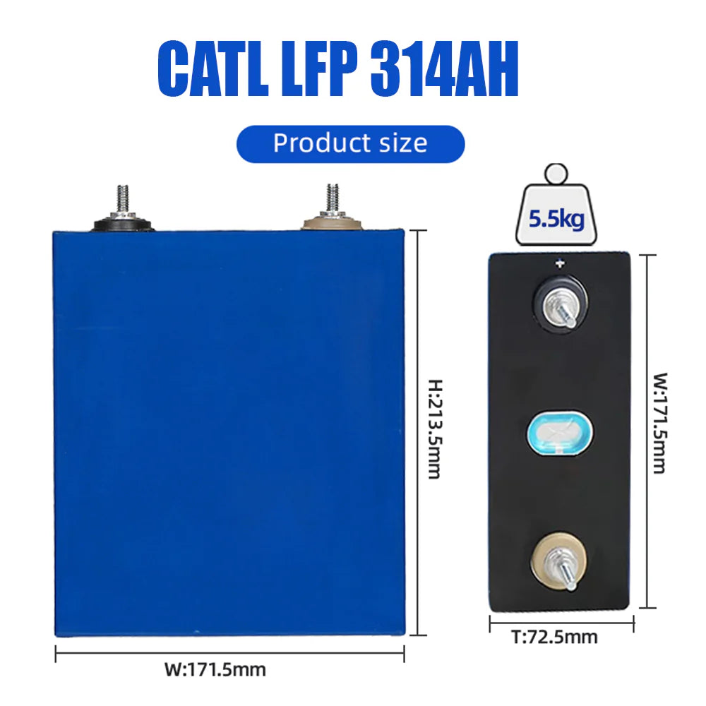 EU Stock & Free Shipping & Tax Free CATL 314AH LiFePO4 Battery Grade A Genuine 314AH Capacity
