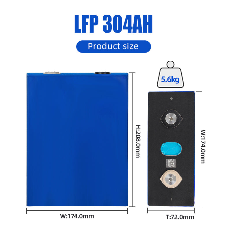 EU STOCK LiFePo4 EVE 3.2V 304Ah Cells Grade A Rechargeable Battery for DIY 12V 24V 48V 72V Pack