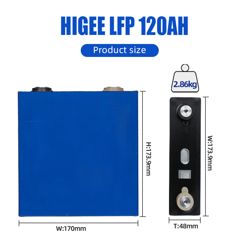 HIGEEN 120Ah LiFePO4 Battery Grade A Reliable Energy Storage for Solar RV and Off-Grid Use