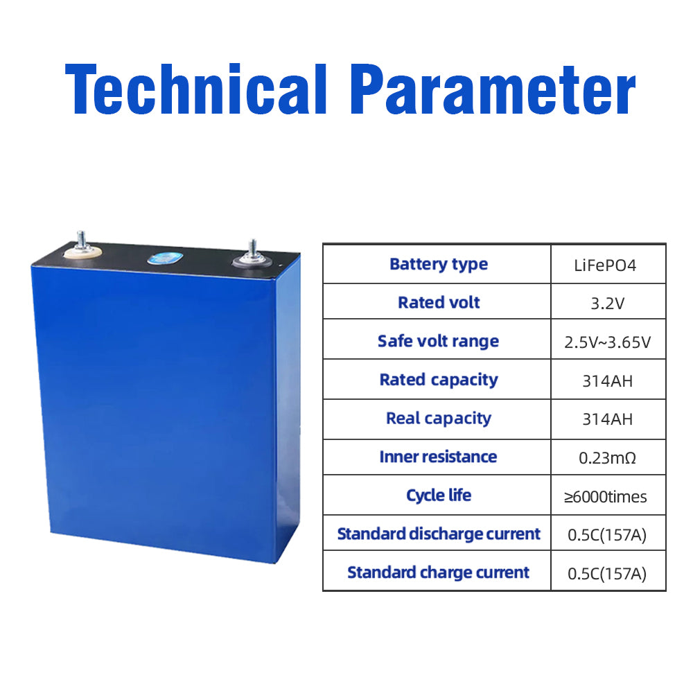 EU Stock & Free Shipping & Tax Free CATL 314AH LiFePO4 Battery Grade A Genuine 314AH Capacity