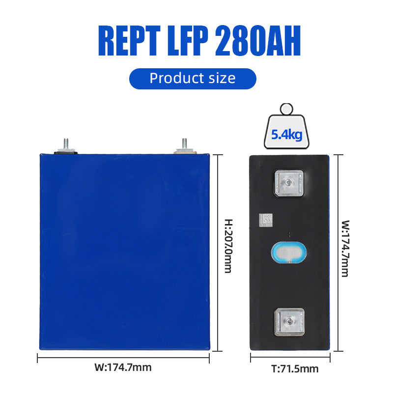 REPT 280Ah LiFePO4 Battery Grade A Long-Life Lithium Battery for Solar Systems RV and Off-Grid Applications