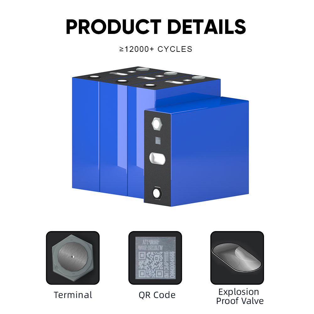 3.2V 280Ah Semi-solid State Lithium Battery Grade A Over 12000 Cycles
