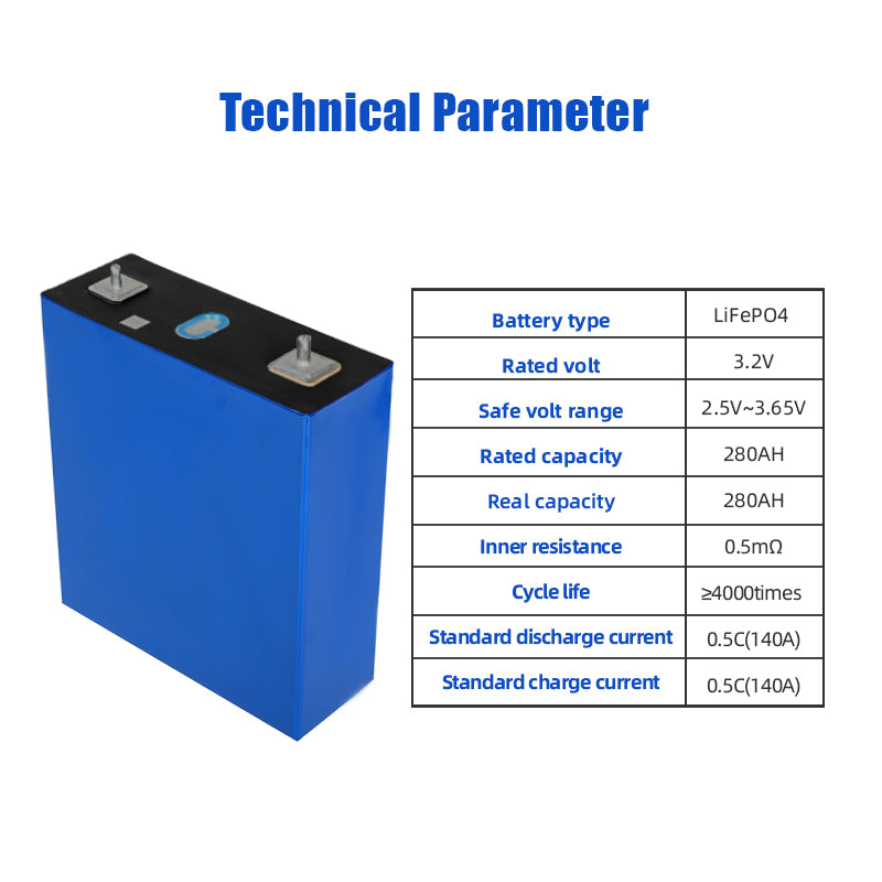 REPT 280Ah LiFePO4 Battery Grade A Long-Life Lithium Battery for Solar Systems RV and Off-Grid Applications