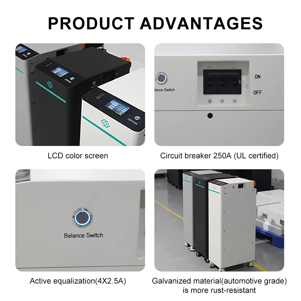 EU Stock & Free Shipping & Tax Free New Seplos V4 -48V 280Ah-320Ah LiFePO4 Battery Pack Kit Built In BMS With Active Balancer