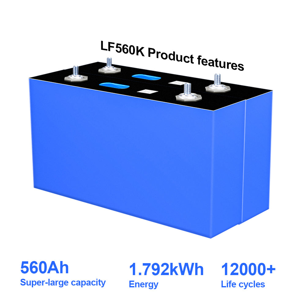 New EVE 560Ah MB56 3.2V 3.65V Prismatic Cell LifePO4 Battery Cells 12000cycle For 12V 48V Battery Pack Solar Home