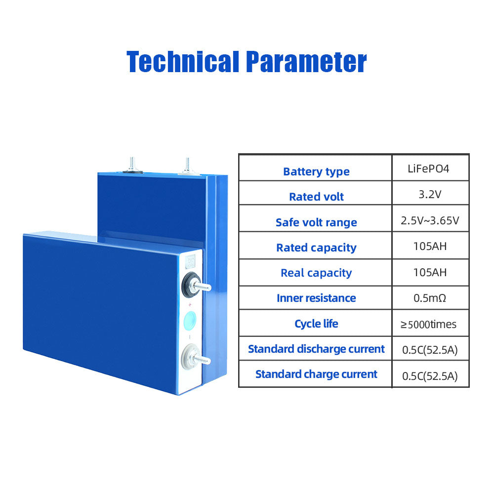 EU Stock & Free Shipping & Tax Free EVE 105AH LiFePO4 Battery Grade A New Original Cells For Solar Energy Storage System