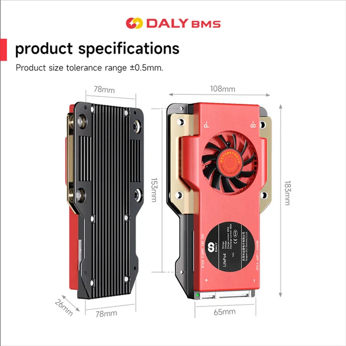 DALY 250A 300A 400A 500A Smart BMS WITH NTC 3S to 24S S Series