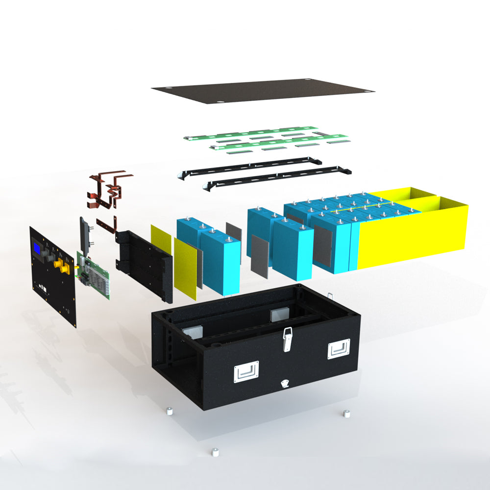 EU Stock & Free Shipping & Tax Free Seplos 3.0 DIY 48V LiFePO4 Battery Pack Kit Stack Model with Built-in BMS with Active Balancer